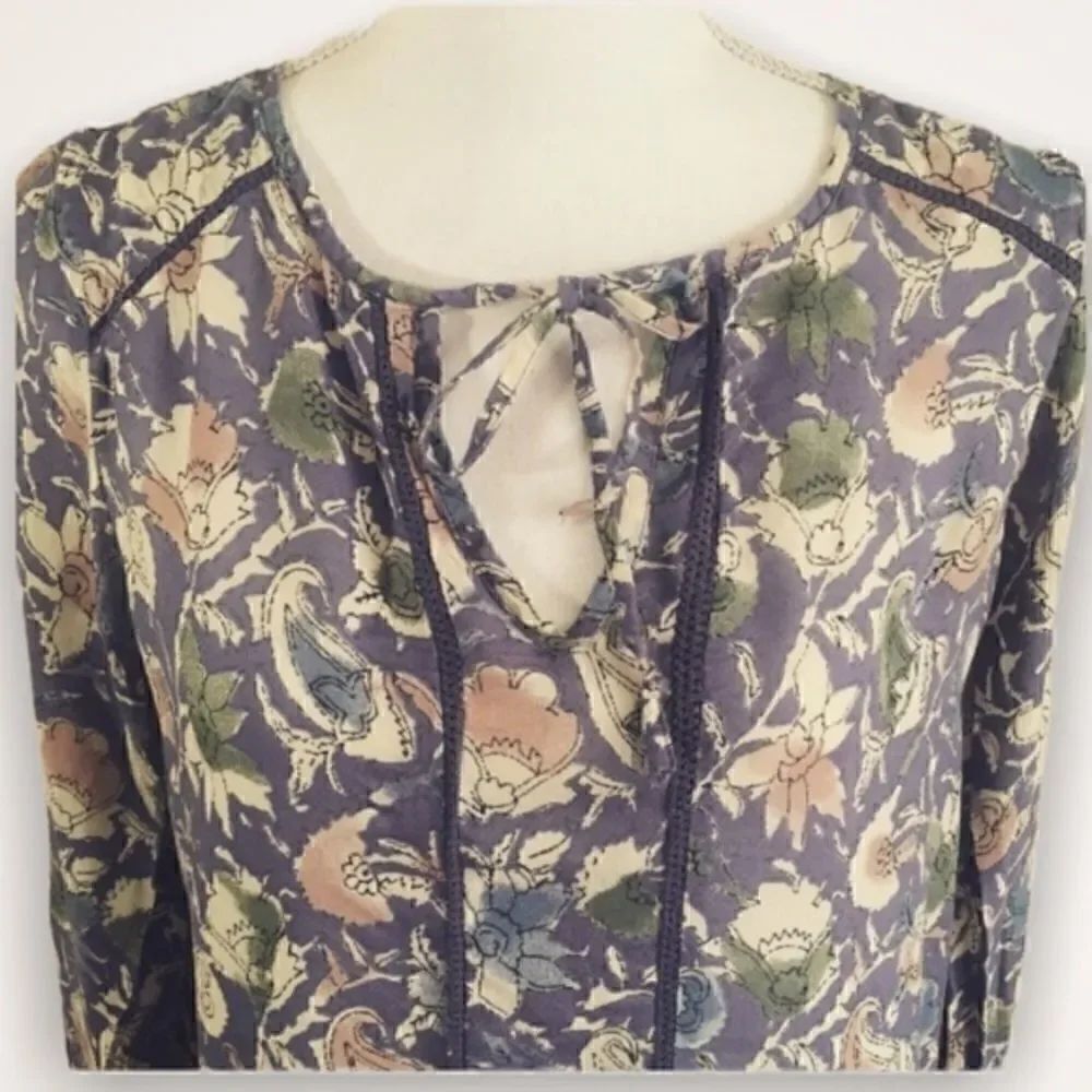 Lucky Brand Floral Printed Long Sleeve Blouse
